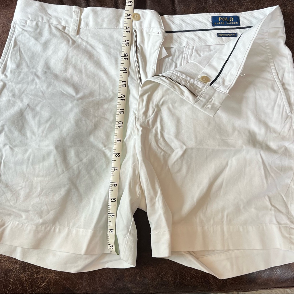 Polo By Ralph Lauren Men’s White Flat-Front Cotton Shorts
